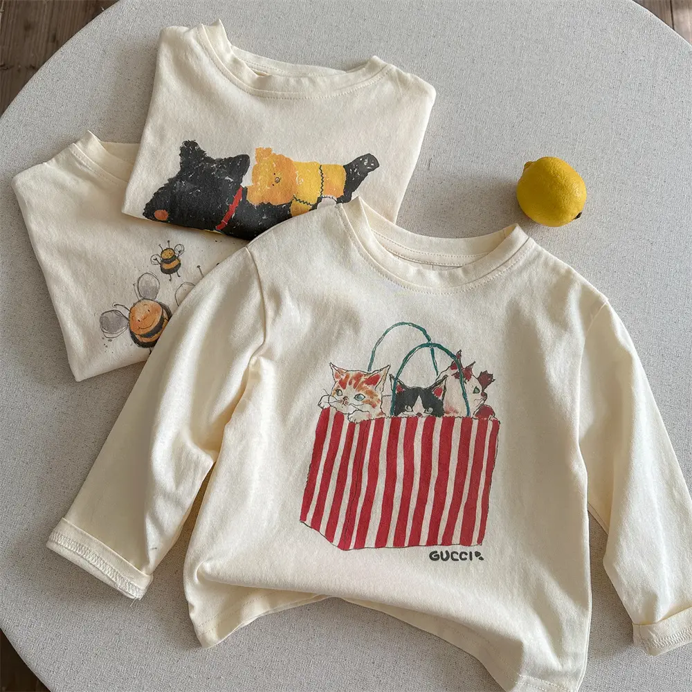 Children's Long Sleeve Cartoon T-Shirt Cream 2025 — feature 21