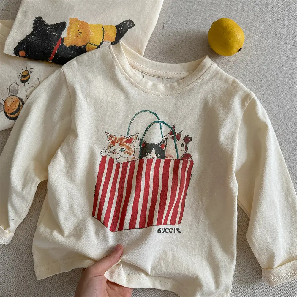 Children's Long Sleeve Cartoon T-Shirt Cream 2025 — feature 22