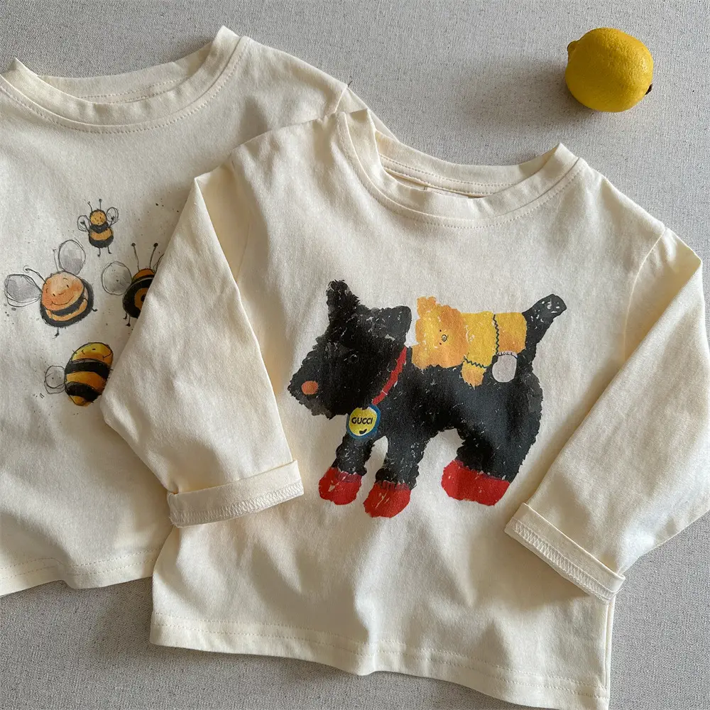 Children's Long Sleeve Cartoon T-Shirt Cream 2025 — feature 26