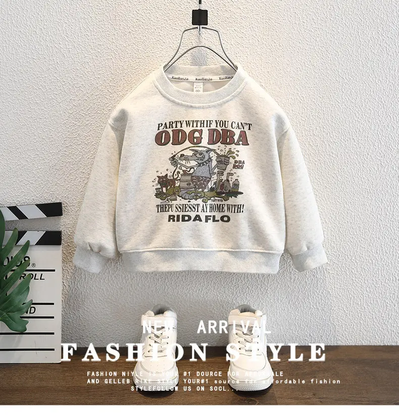 White Cotton Party Sweatshirt for Boys 2025 — feature 1