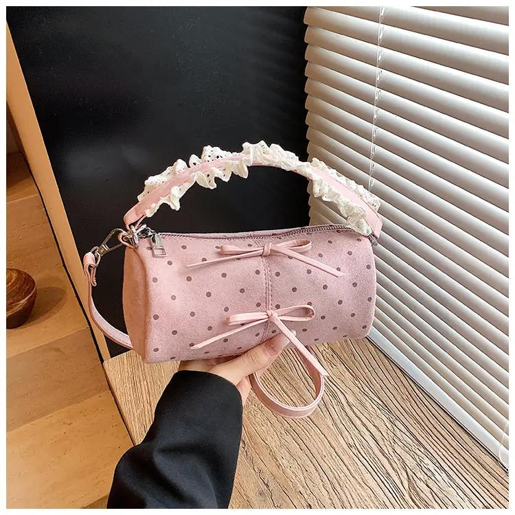 Women Crossbody Bag Brown Plaid Polka Dot 2026 — feature 15