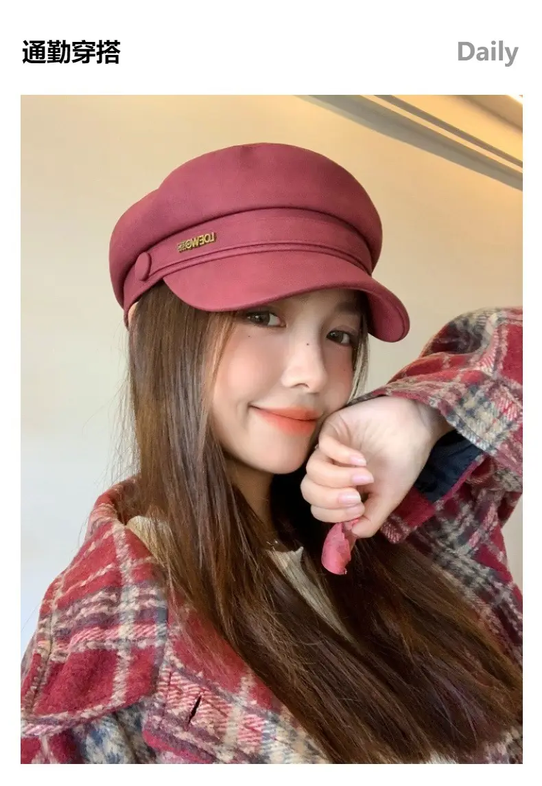 Women New Spring Cap Letter Logo Face Slimming Cap — feature 4