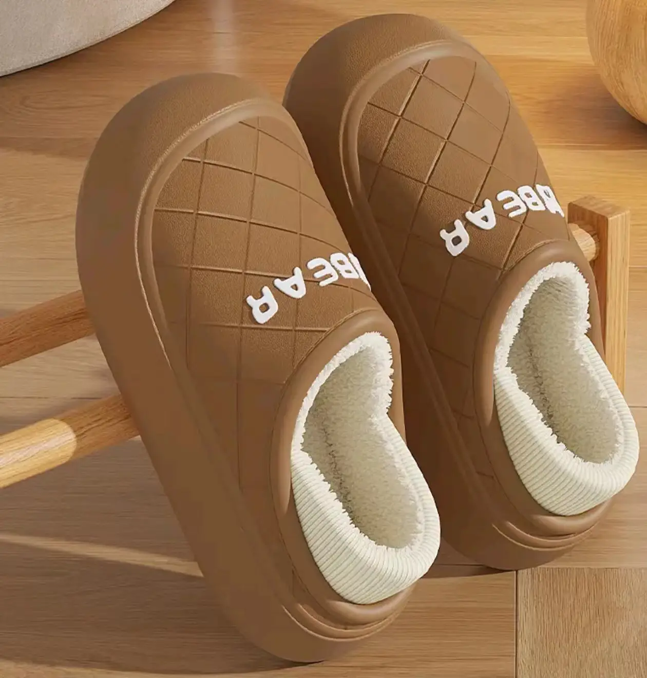 Chao Warm Bear Cotton Slipper Black Anti-Slip - Image 4