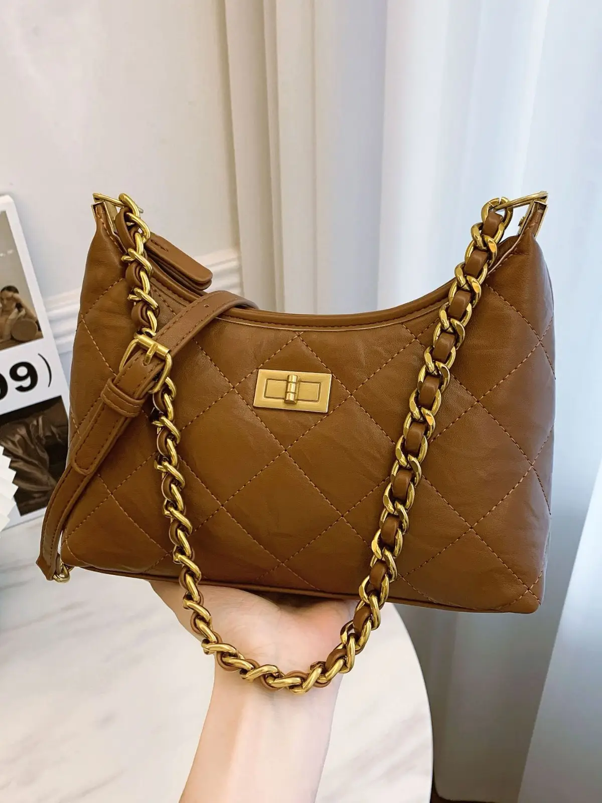 White Chain Crossbody Bag for Women - Image 9