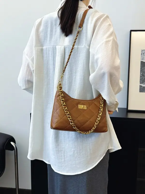White Chain Crossbody Bag for Women - Image 10
