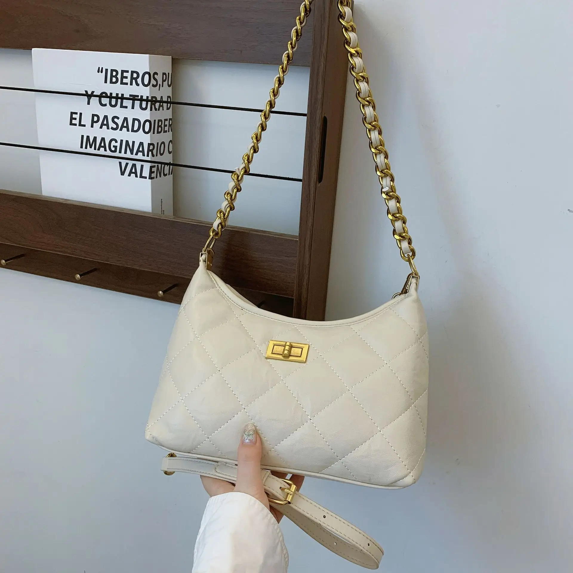 White Chain Crossbody Bag for Women - Image 2
