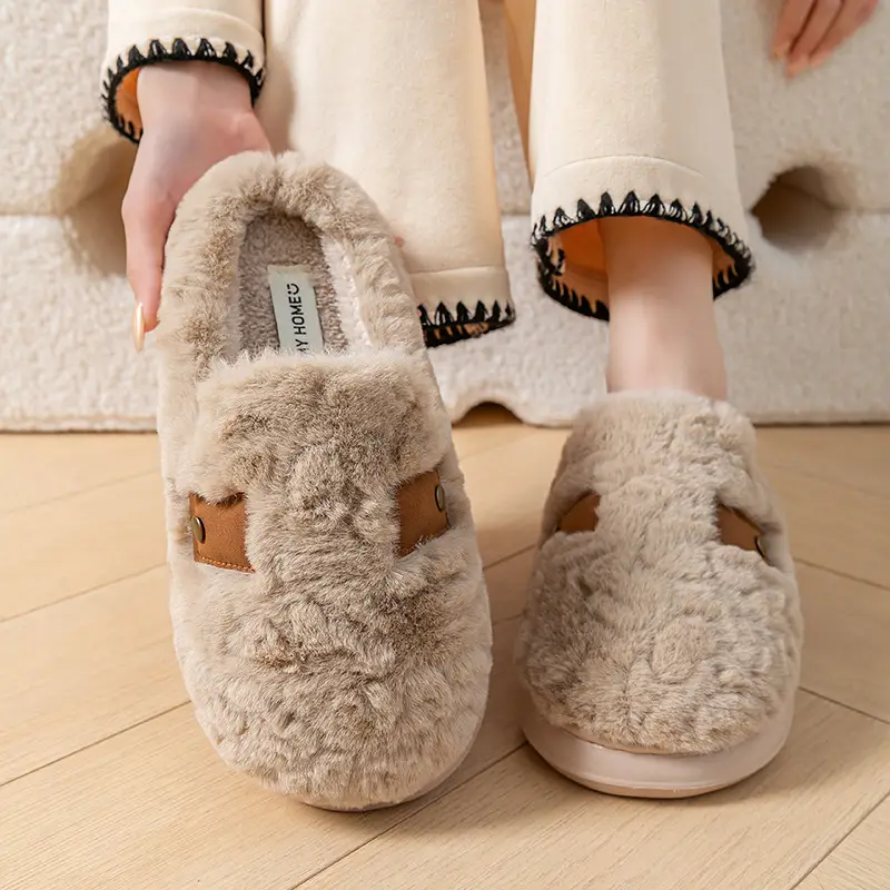 Korean Birkenstock Cotton Slippers Women Winter Warm Non-Slip - Image 19
