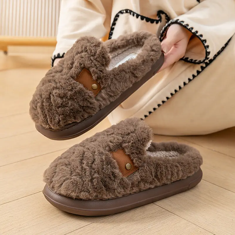 Korean Birkenstock Cotton Slippers Women Winter Warm Non-Slip - Image 20