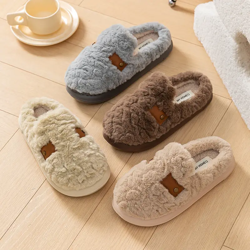 Korean Birkenstock Cotton Slippers Women Winter Warm Non-Slip - Image 21
