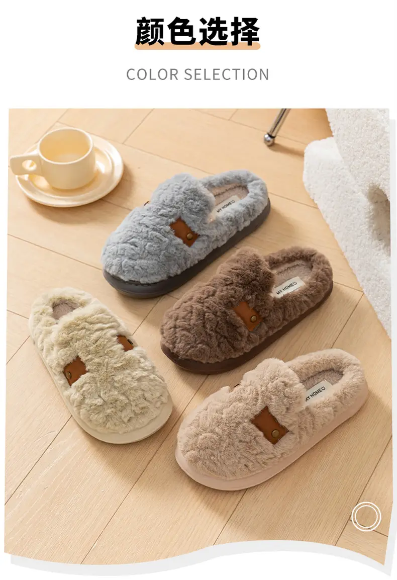 Korean Birkenstock Cotton Slippers Women Winter Warm Non-Slip — feature 10