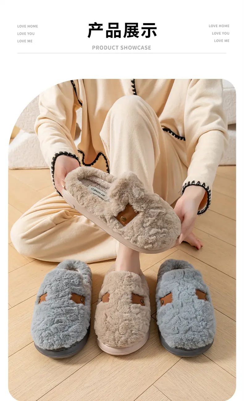 Korean Birkenstock Cotton Slippers Women Winter Warm Non-Slip — feature 13