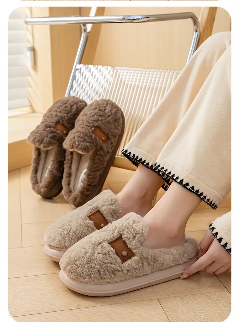 Korean Birkenstock Cotton Slippers Women Winter Warm Non-Slip — feature 14