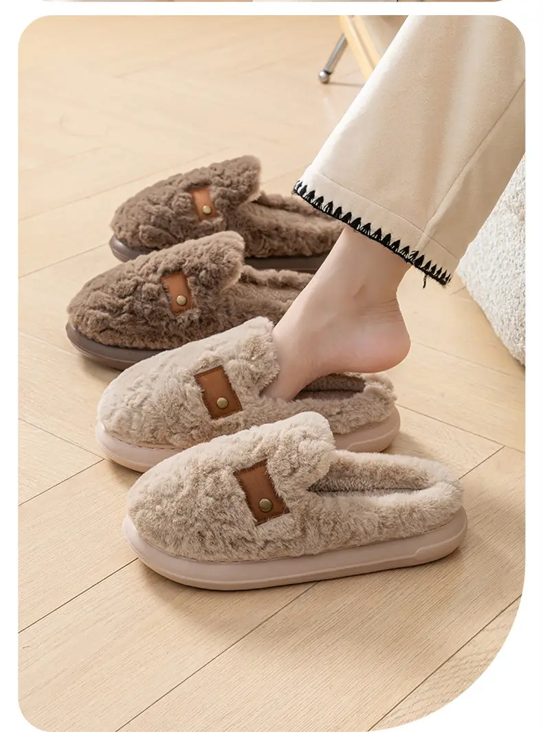 Korean Birkenstock Cotton Slippers Women Winter Warm Non-Slip — feature 18