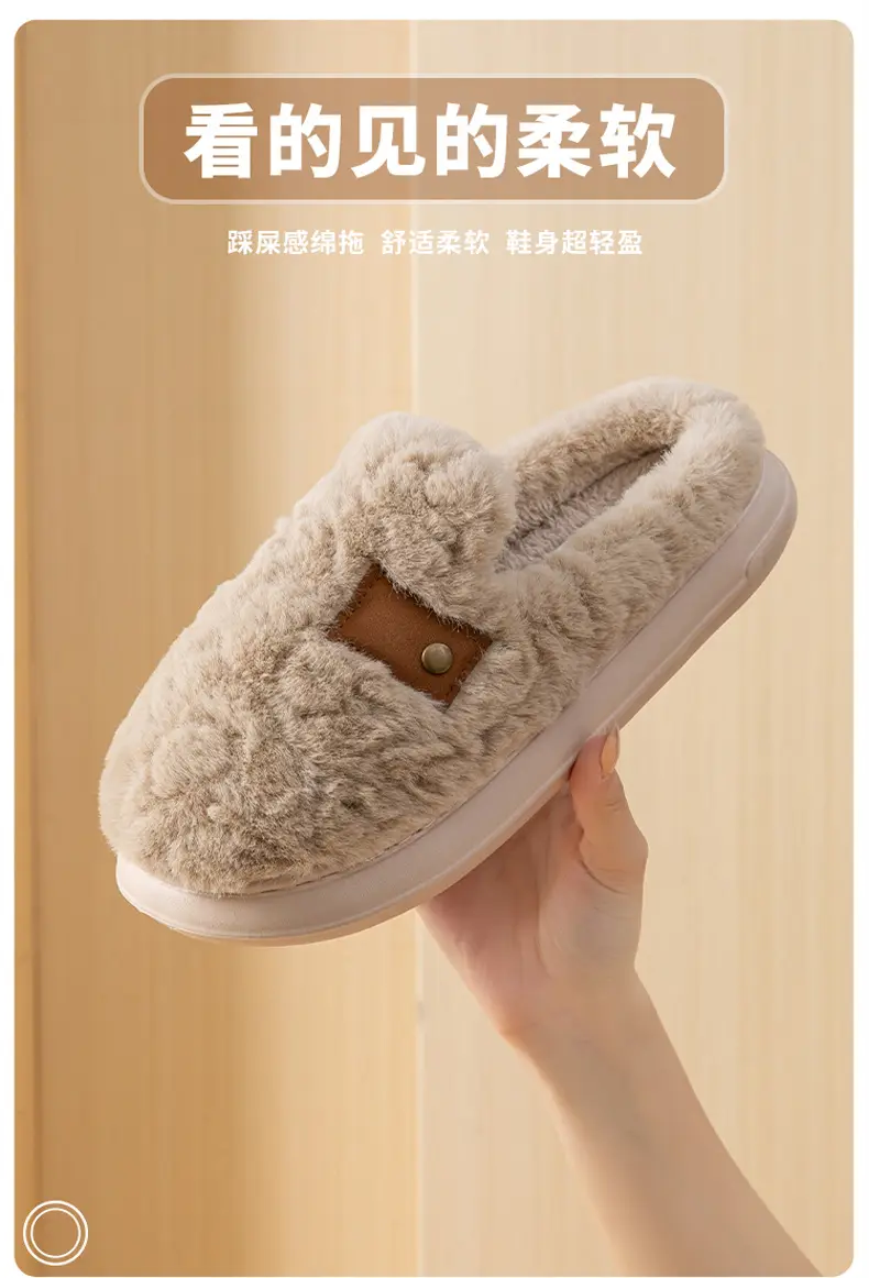 Korean Birkenstock Cotton Slippers Women Winter Warm Non-Slip — feature 4