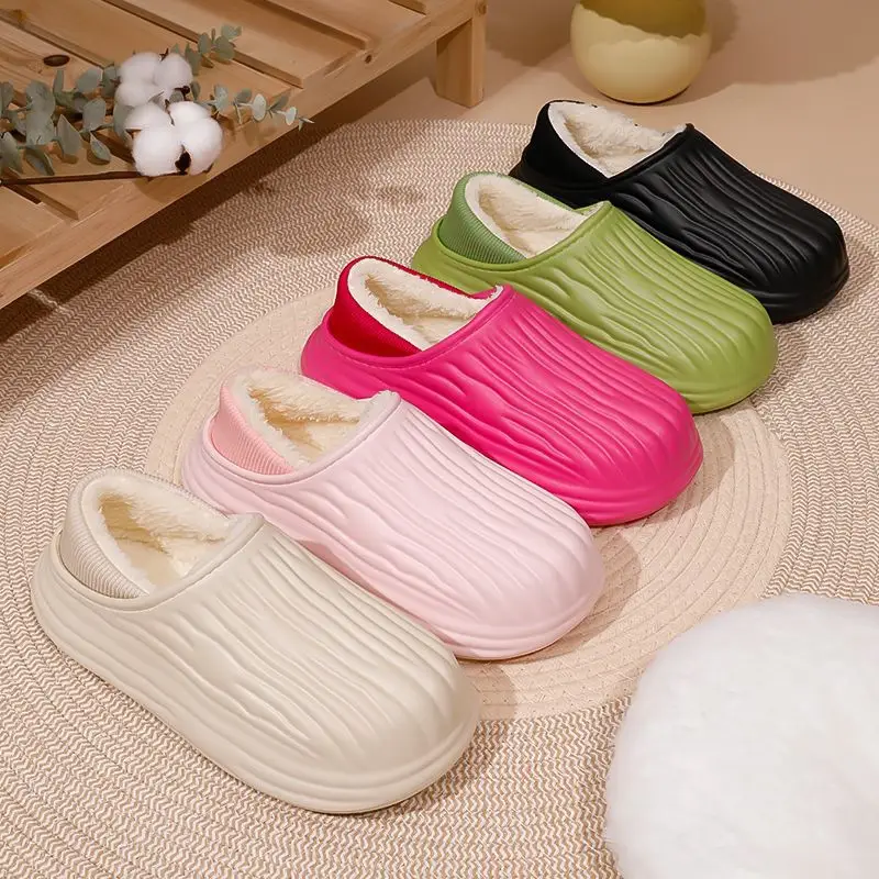 Women's Warm Plaid Slipper Can Be Worn Outside 4.0cm - Image 11