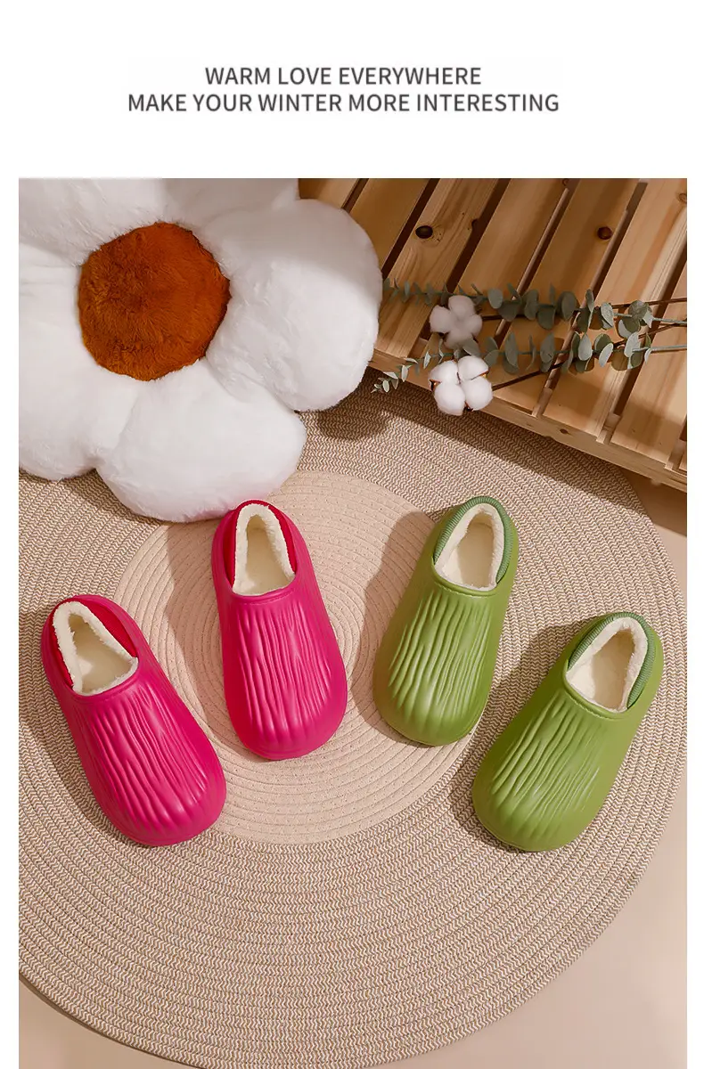 Women's Warm Plaid Slipper Can Be Worn Outside 4.0cm — feature 12