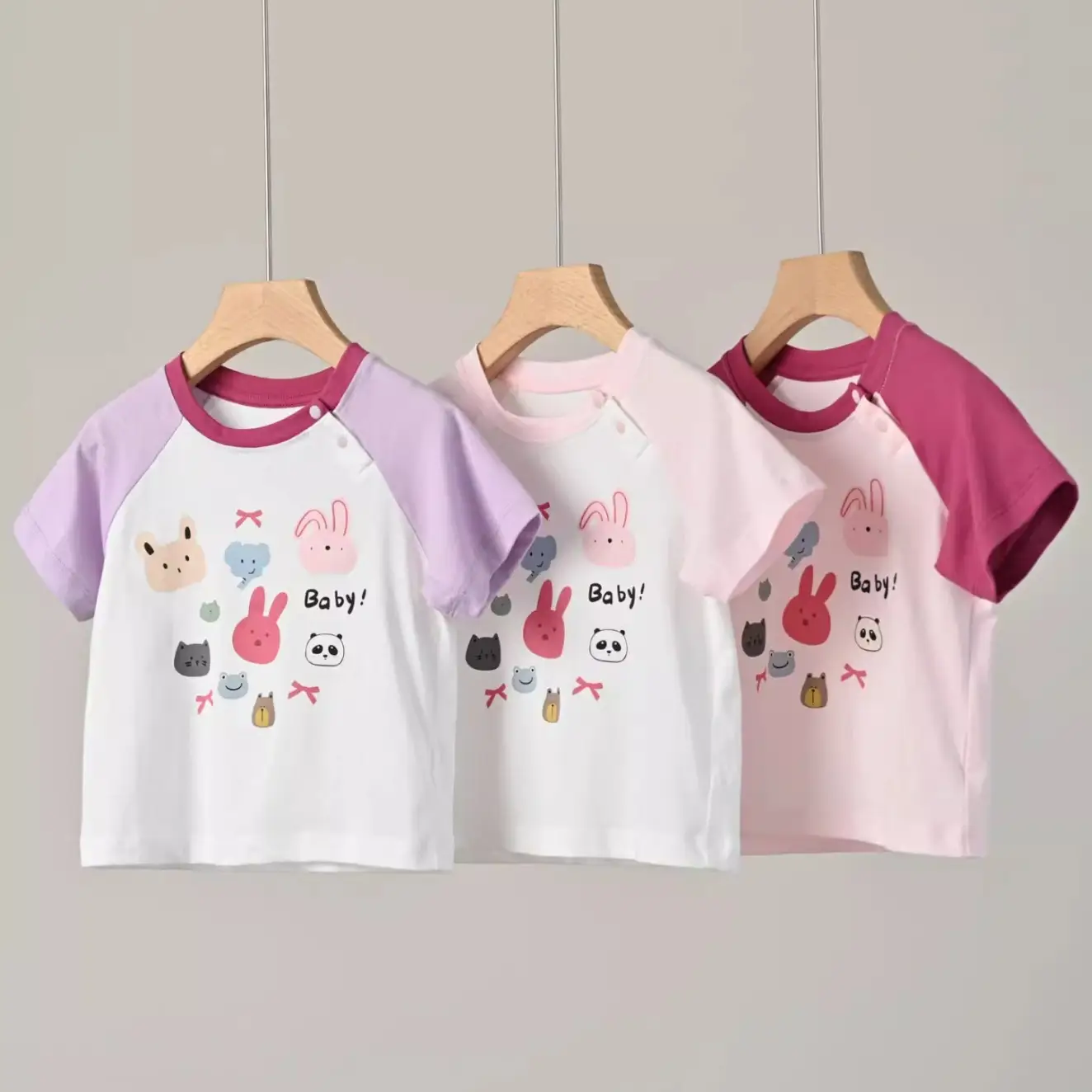 Kids Cartoon Elephant T-Shirt Set of 3 Cotton - Image 11