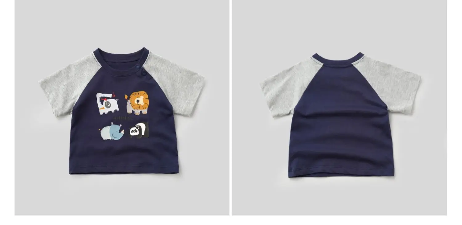 Kids Cartoon Elephant T-Shirt Set of 3 Cotton — feature 11