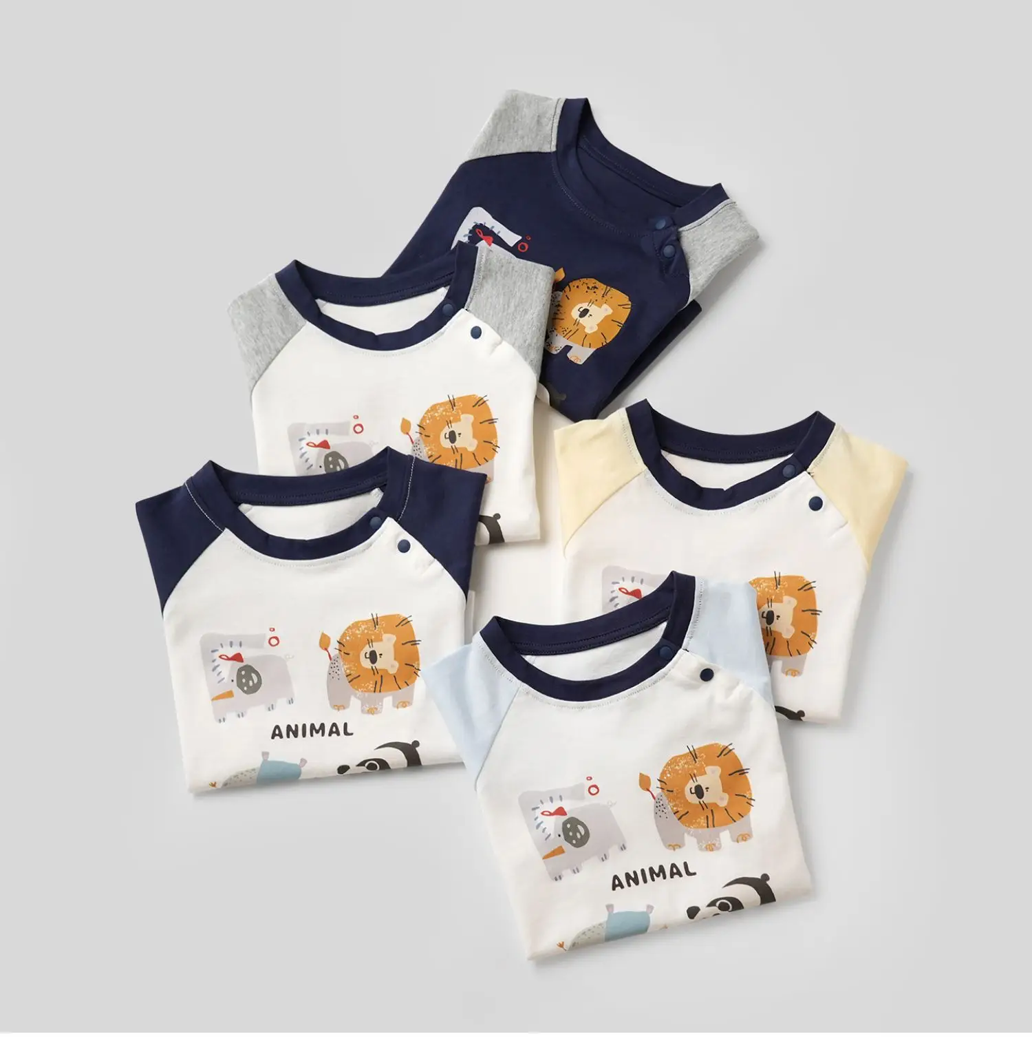 Kids Cartoon Elephant T-Shirt Set of 3 Cotton — feature 13