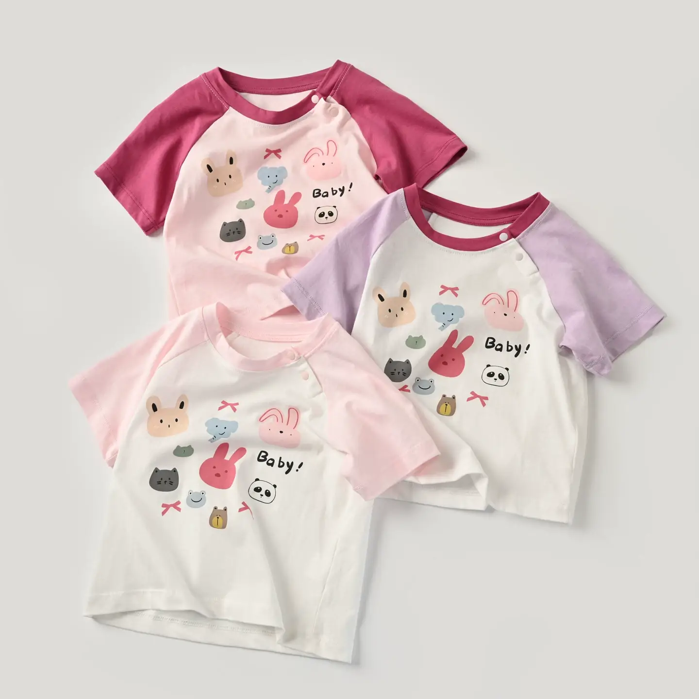 Kids Cartoon Elephant T-Shirt Set of 3 Cotton — feature 39