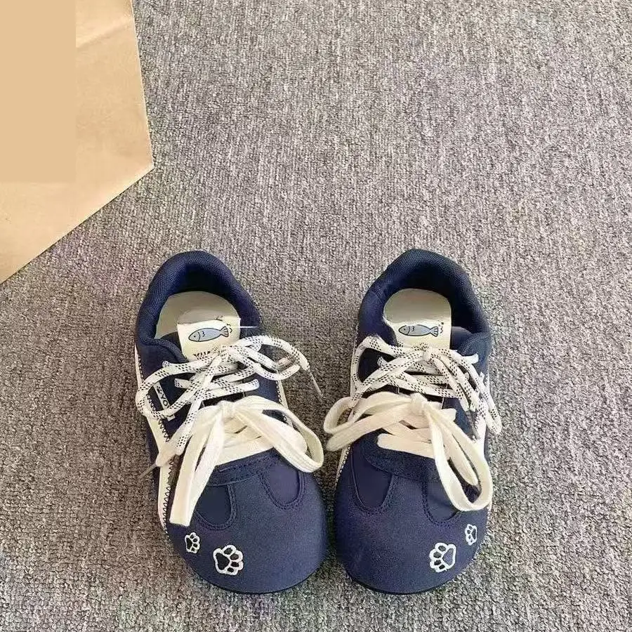 Women Navy Blue Casual Shoes 2025 Campus Style