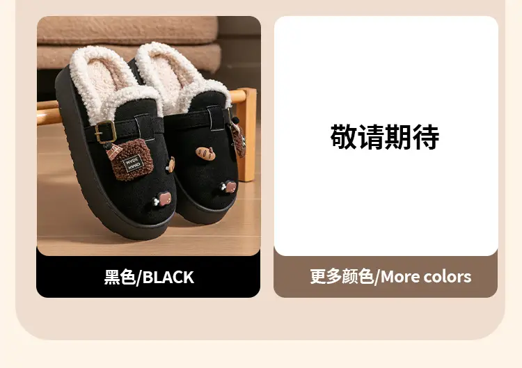 DIY Cute Stuffed Birkenstock Cotton Slippers Home Thick-Soled Warm and Fashionable Outerwear Cotton Slippers Women's 2025 New Style — feature 15