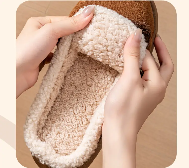 DIY Cute Stuffed Birkenstock Cotton Slippers Home Thick-Soled Warm and Fashionable Outerwear Cotton Slippers Women's 2025 New Style — feature 9