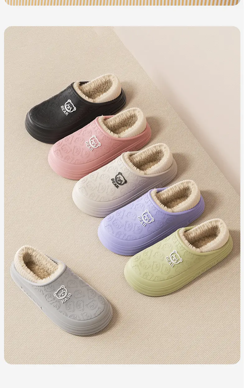 Waterproof Cotton Shoes for Women, Thick-Soled Outer Wear, Soft Plush Home Indoor Warm Cotton Slippers for Men, Winter Wholesale — feature 15