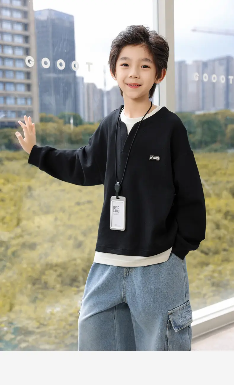 Panda Yuan Yuan Double-Sided Cotton V-Neck Boys T-Shirt 2025 — feature 26