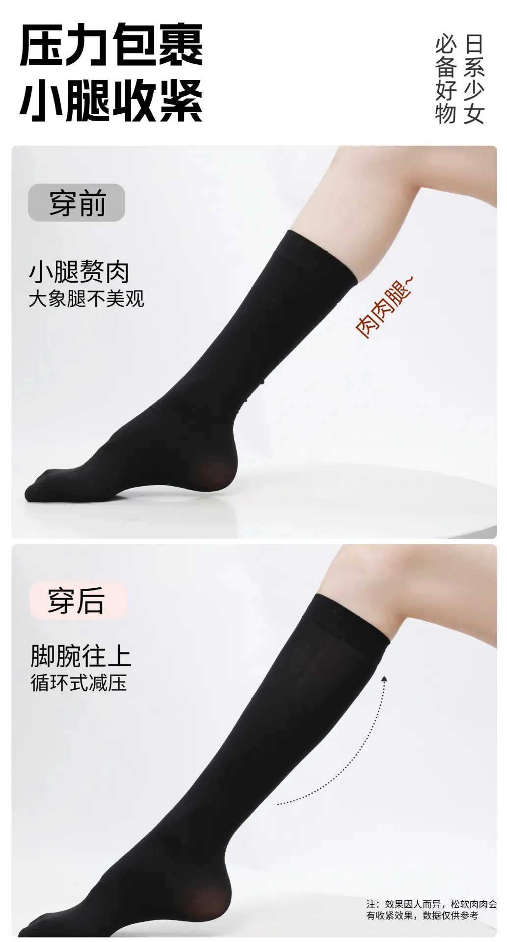 Black High-Pressure Compression Socks, Jk Velvet Cat Claw Silicone Non-Slip Over-The-Knee Socks, Non-Binding Long Thigh-High Socks for Tall Individuals — feature 13