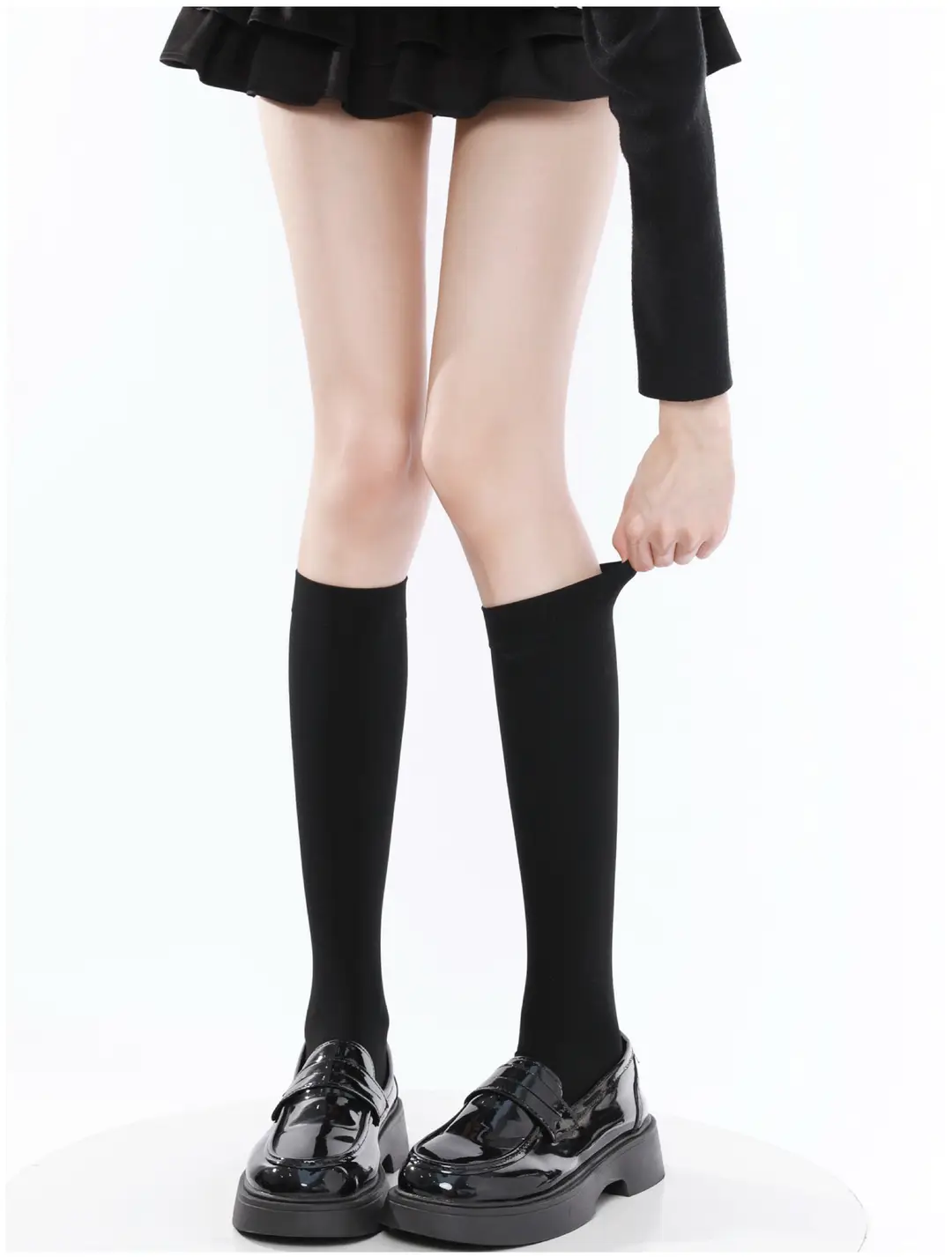 Black High-Pressure Compression Socks, Jk Velvet Cat Claw Silicone Non-Slip Over-The-Knee Socks, Non-Binding Long Thigh-High Socks for Tall Individuals — feature 21