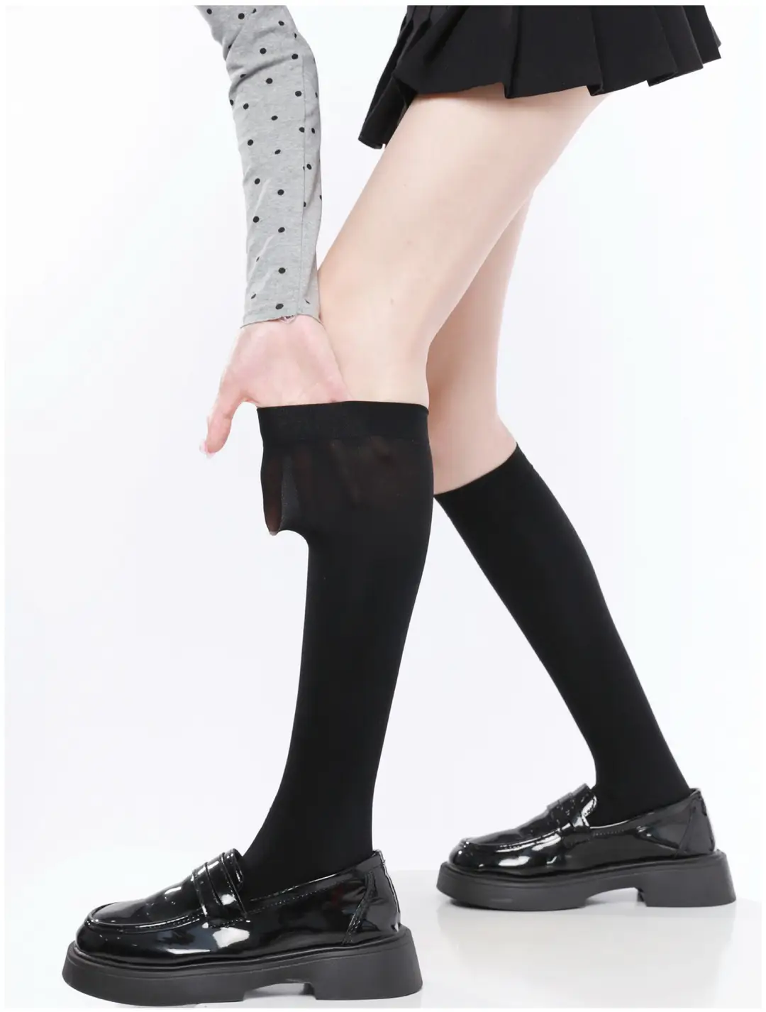 Black High-Pressure Compression Socks, Jk Velvet Cat Claw Silicone Non-Slip Over-The-Knee Socks, Non-Binding Long Thigh-High Socks for Tall Individuals — feature 22