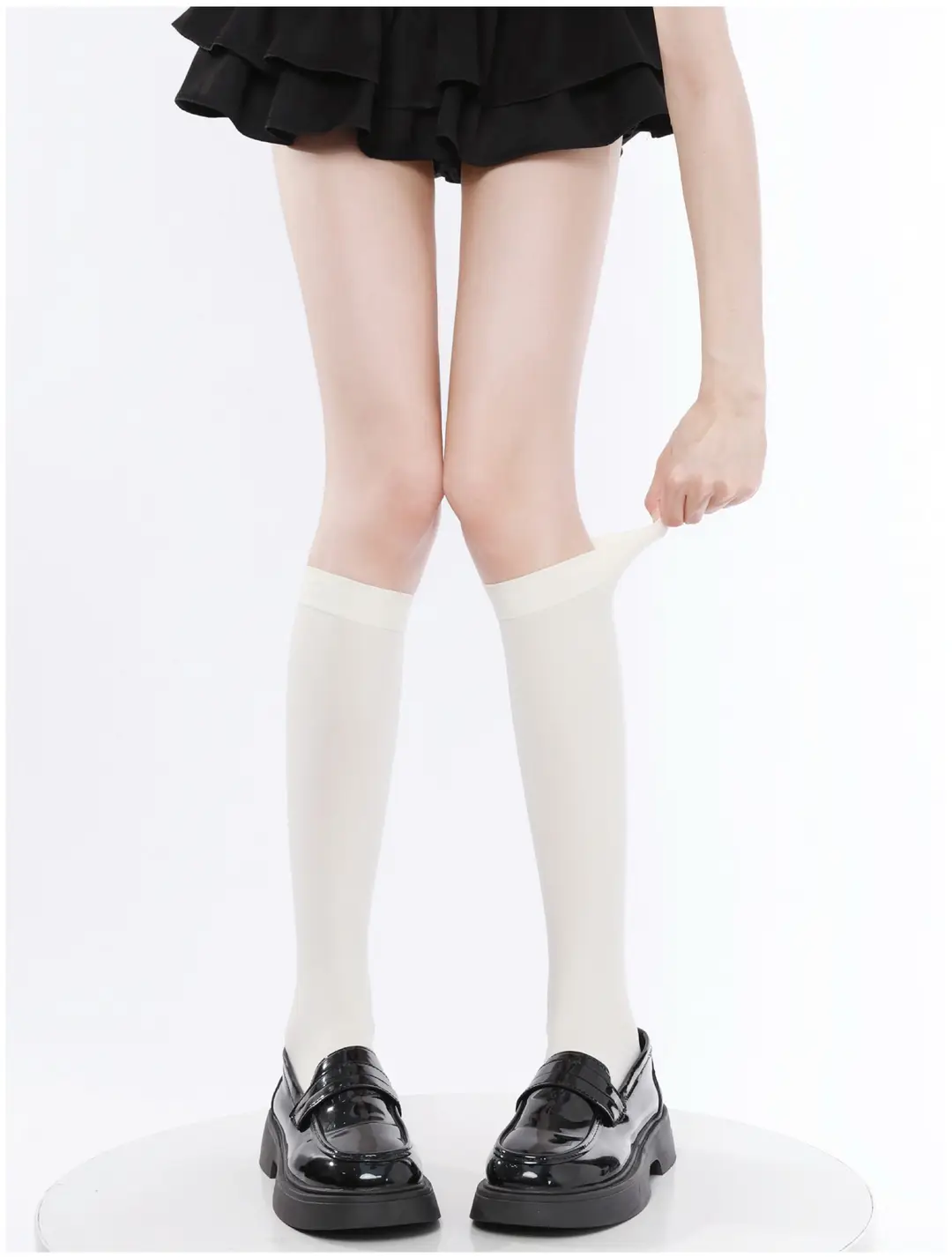 Black High-Pressure Compression Socks, Jk Velvet Cat Claw Silicone Non-Slip Over-The-Knee Socks, Non-Binding Long Thigh-High Socks for Tall Individuals — feature 25