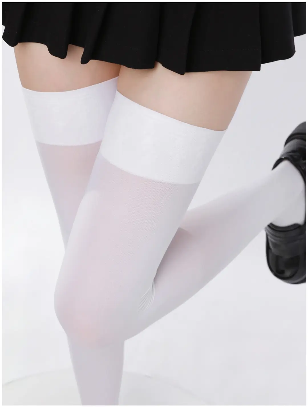 Black High-Pressure Compression Socks, Jk Velvet Cat Claw Silicone Non-Slip Over-The-Knee Socks, Non-Binding Long Thigh-High Socks for Tall Individuals — feature 34