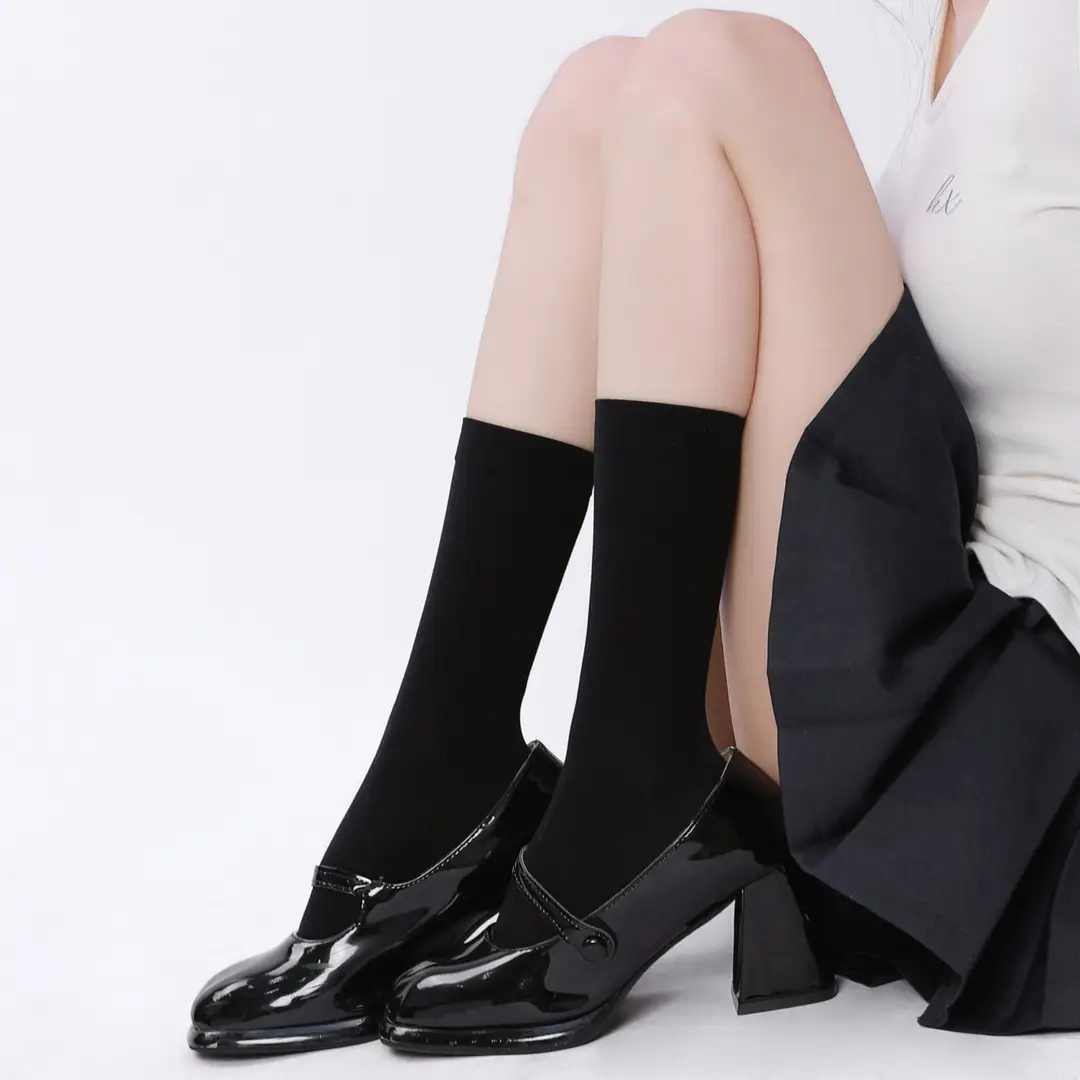 Black High-Pressure Compression Socks, Jk Velvet Cat Claw Silicone Non-Slip Over-The-Knee Socks, Non-Binding Long Thigh-High Socks for Tall Individuals