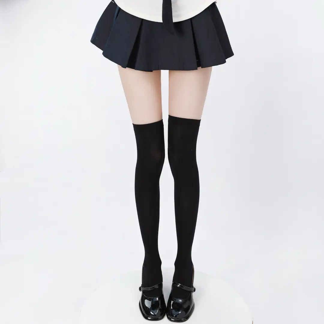Black High-Pressure Compression Socks, Jk Velvet Cat Claw Silicone Non-Slip Over-The-Knee Socks, Non-Binding Long Thigh-High Socks for Tall Individuals