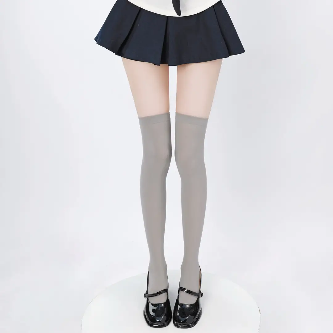 Black High-Pressure Compression Socks, Jk Velvet Cat Claw Silicone Non-Slip Over-The-Knee Socks, Non-Binding Long Thigh-High Socks for Tall Individuals