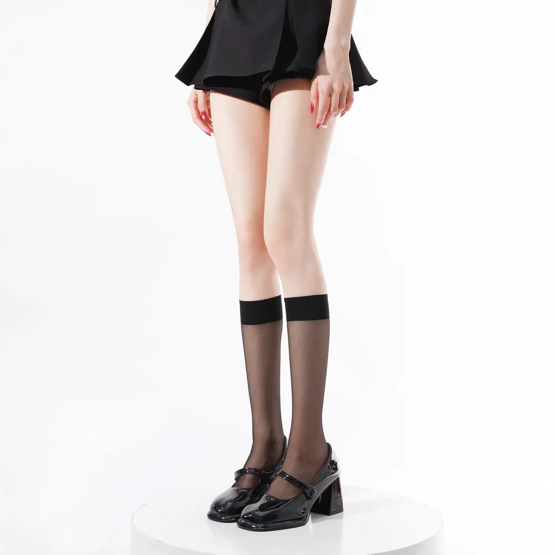 Black High-Pressure Compression Socks, Jk Velvet Cat Claw Silicone Non-Slip Over-The-Knee Socks, Non-Binding Long Thigh-High Socks for Tall Individuals