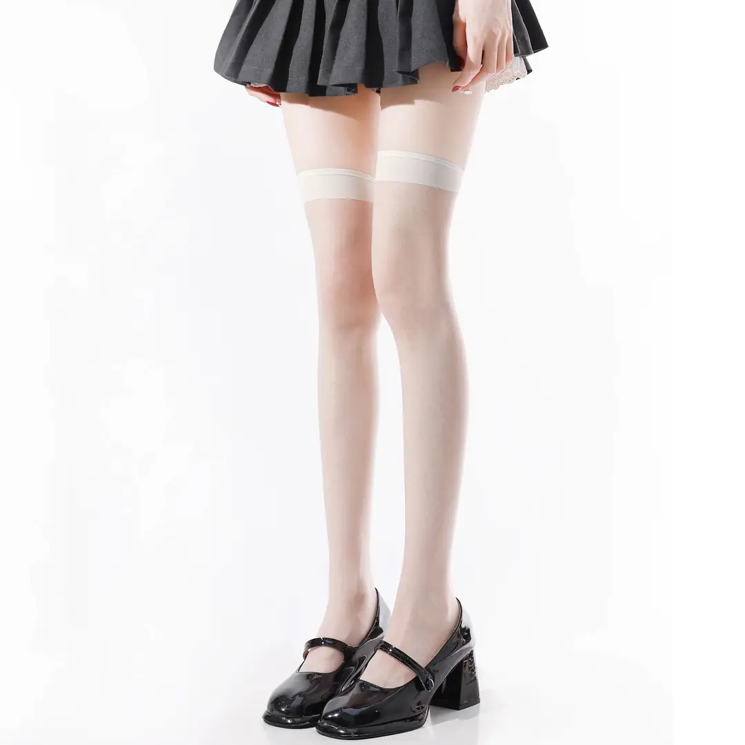 Black High-Pressure Compression Socks, Jk Velvet Cat Claw Silicone Non-Slip Over-The-Knee Socks, Non-Binding Long Thigh-High Socks for Tall Individuals