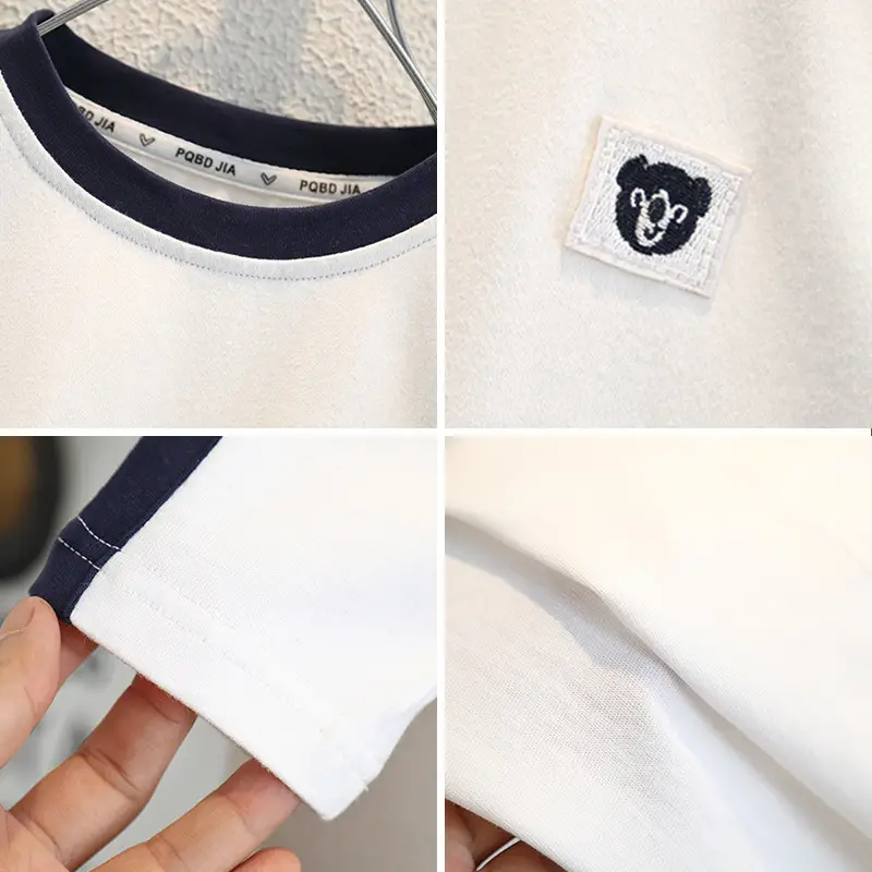 Boys' White Blue Sleeveless T-Shirt Long Sleeve - Image 4