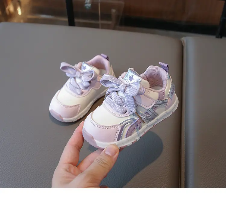 Baby Shoes Pink Purple Soft Sole Casual Wear — feature 13