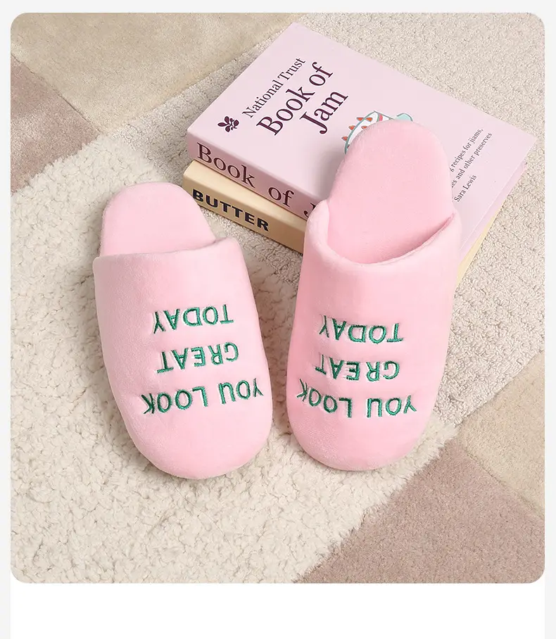 Cotton Knitted Slippers Warm Non-Slip Indoor — feature 2