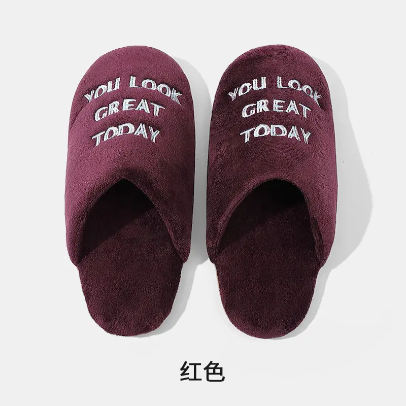 Cotton Knitted Slippers Warm Non-Slip Indoor