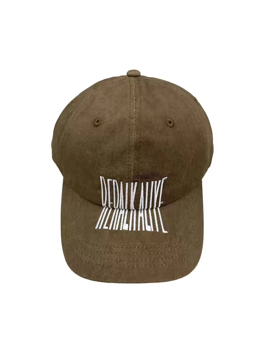 Dark Gray Distressed Baseball Cap with Logo Embroidery for Men — feature 6
