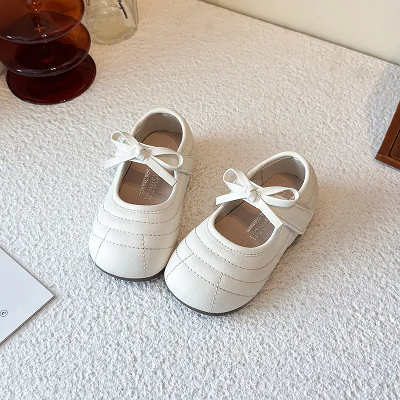 Bow Soft Sole Baby Shoes Black White 2025
