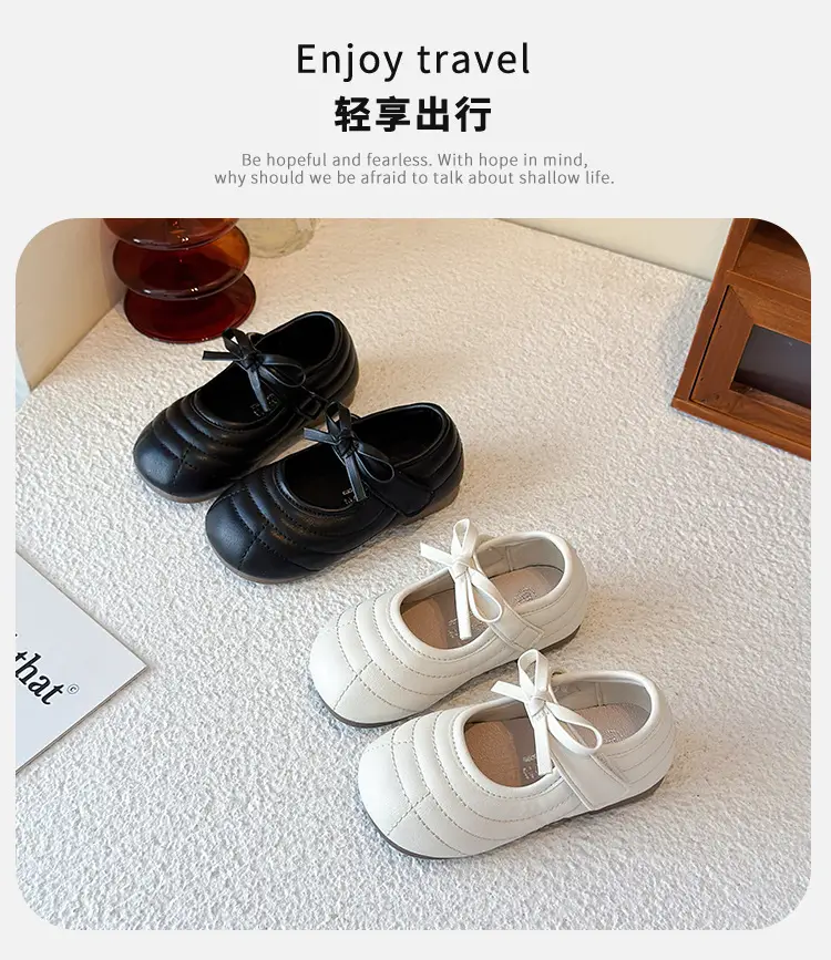 Bow Soft Sole Baby Shoes Black White 2025 — feature 1