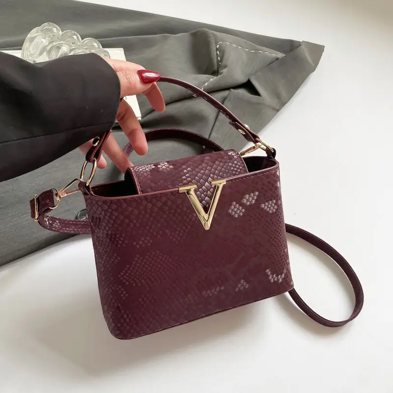 Purple Embroidered Crossbody Bag for Women