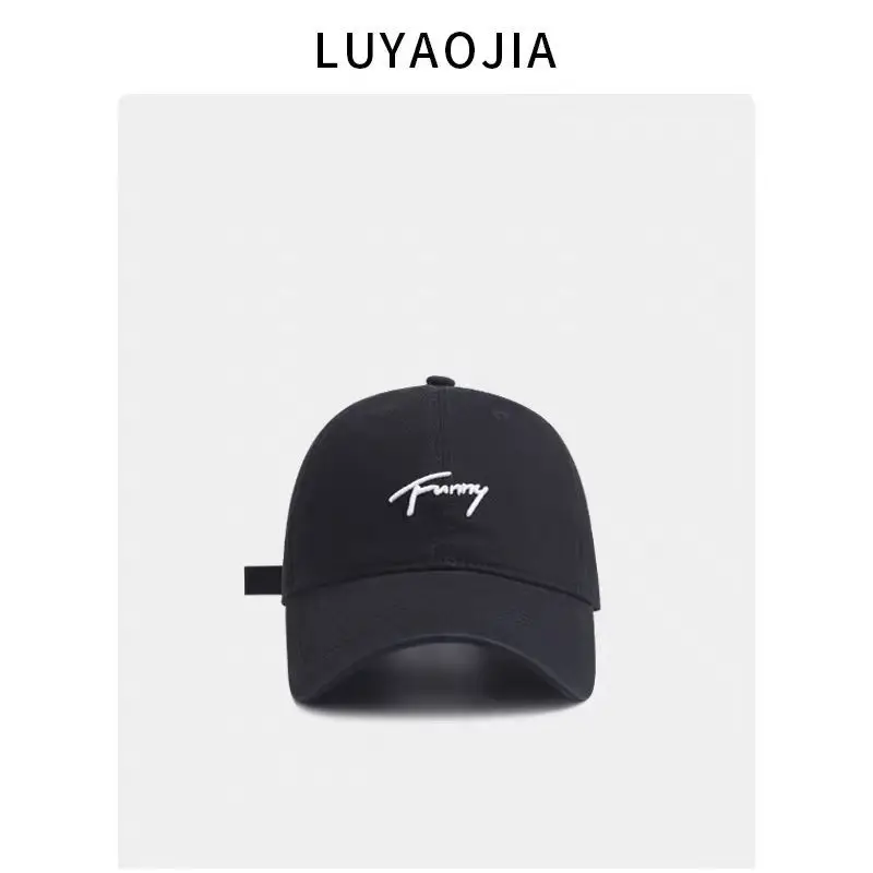 Korean Style Embroidered Baseball Cap for Women Beige
