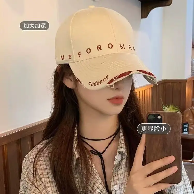 Purple Korean Baseball Cap with Embroidered Letters - Image 9