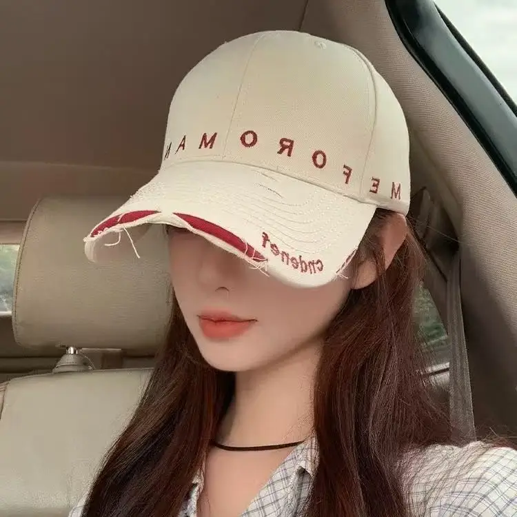 Purple Korean Baseball Cap with Embroidered Letters - Image 10